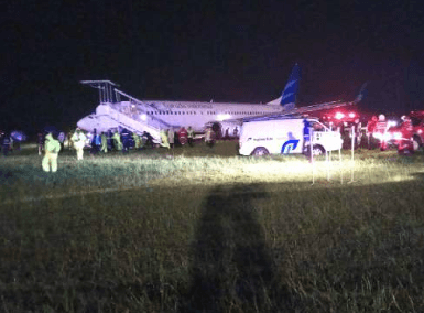Pesawat Garuda Indonesia tergelincir di Bandara Adisutjipto Yogyakarta