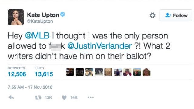 Kate Upton savages MLB voters who snubbed fiancee Verlander