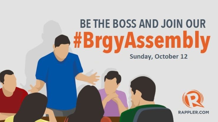 Join your #BrgyAssembly on Oct 12