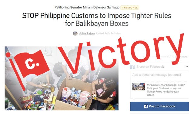 How Aquino caved in to online rage vs balikbayan box rules