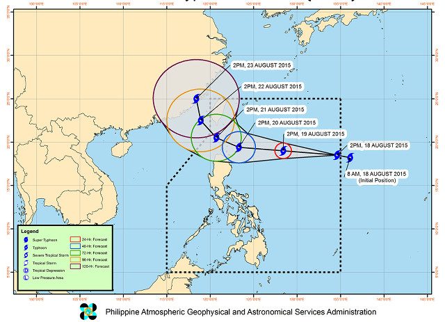 Image of Typhoon Ineng's track courtesy of PAGASA 