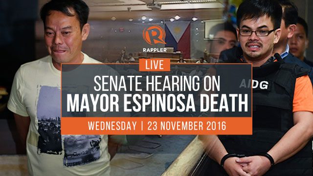 LIVE: Senate hearing on Mayor Espinosa’s death
