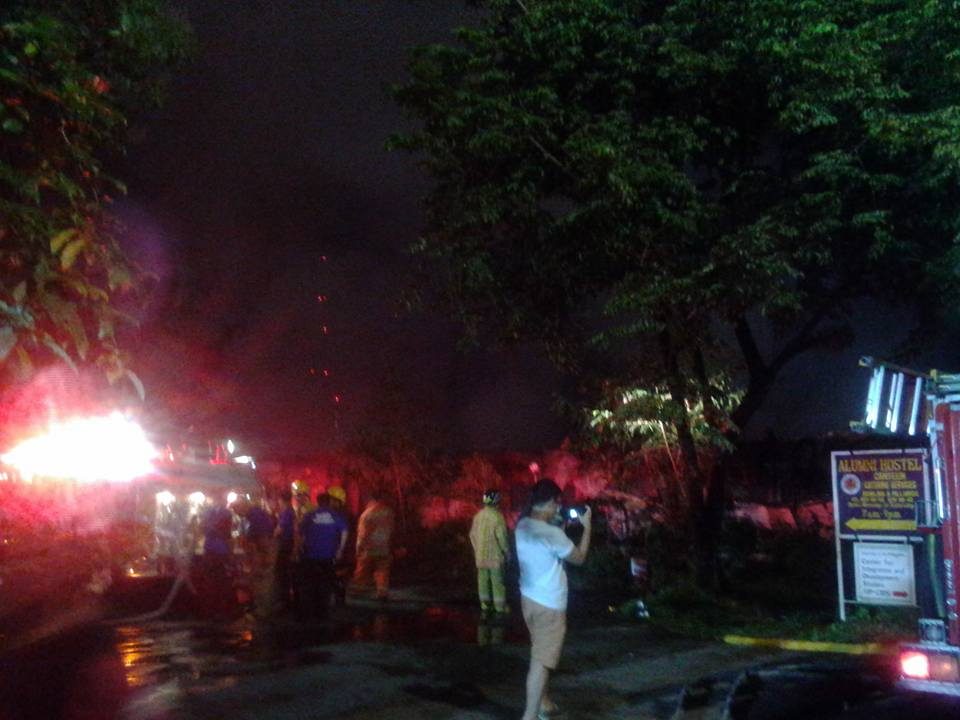 Fire rages at UP Diliman