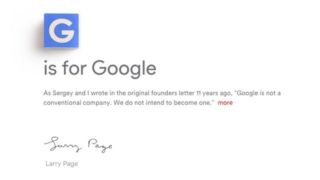 ‘G is for Google’: Tech giant reorganizes under ‘Alphabet’ umbrella