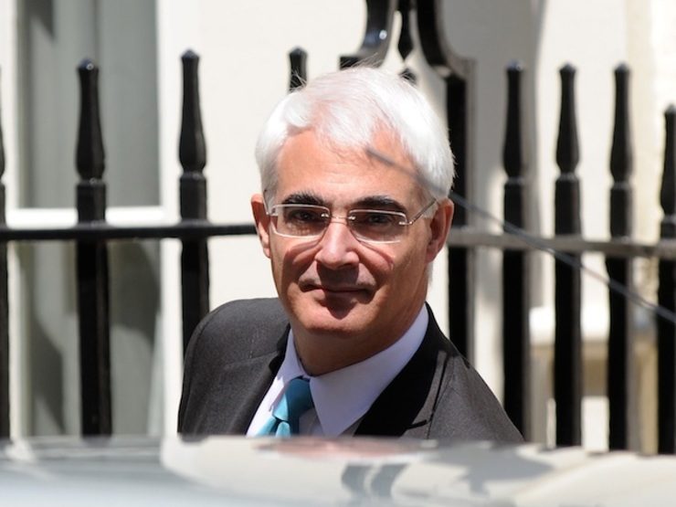 'NAW.' British Chancellor Alistair Darling is pictured at Downing Street in London, United Kingdom, 29 June 2009. Andy Rain/EPA