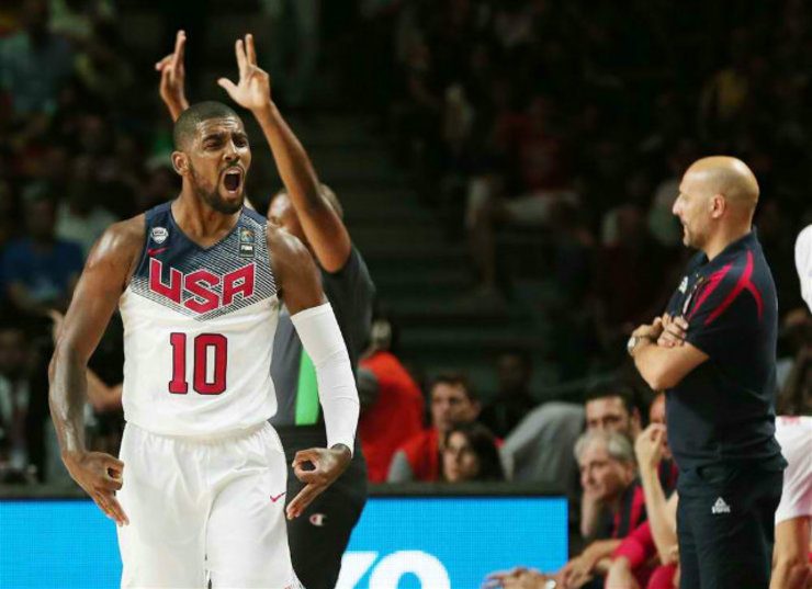 'This is one of the greatest moments in my life,' said Kyrie Irving of winning the FIBA World Cup. Photo from FIBA.com