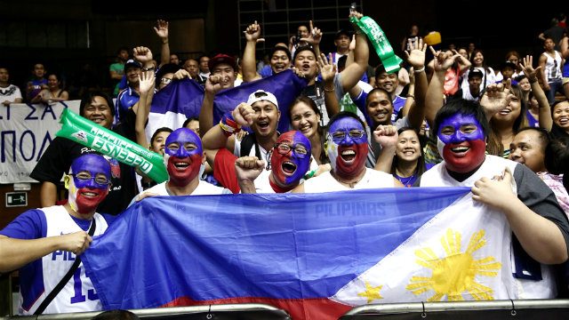 Filipino fans showed their support for Gilas in Seville. Photo from FIBA