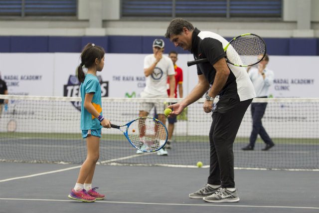 WATCH: Rafael Nadal, uncle Toni teach young Filipina to play tennis
