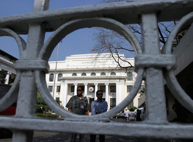 CONSTITUTIONALITY. An outside view of the Philippine Supreme Court building in Manila, Thursday 19 February 2004. Photo by Mike Alquinto/EPA 