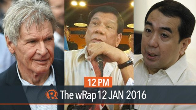 Duterte-Cayetano platform, Bautista on Poe, Harrison Ford | 12PM wRap