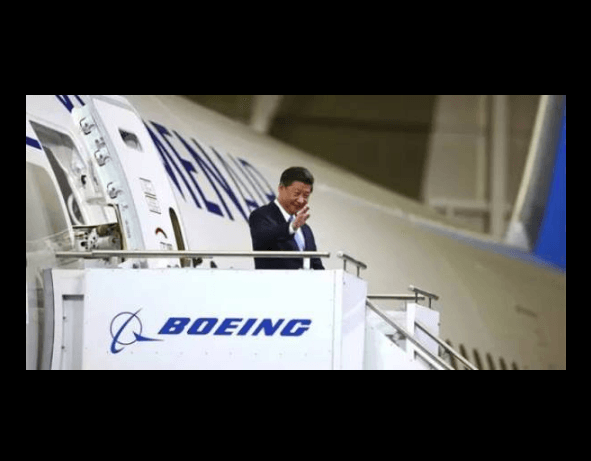President's choice. Chinese President Xi Jinping checks out the Boeing aircraft being built for XiamenAir. Photo from Xiamen Airlines Facebook 