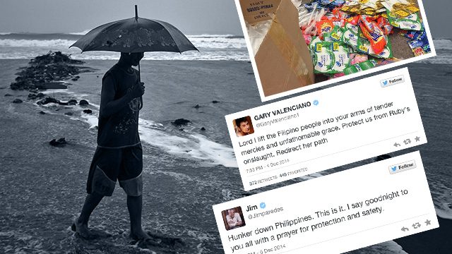 Stars take to social media as Typhoon Ruby hits PH