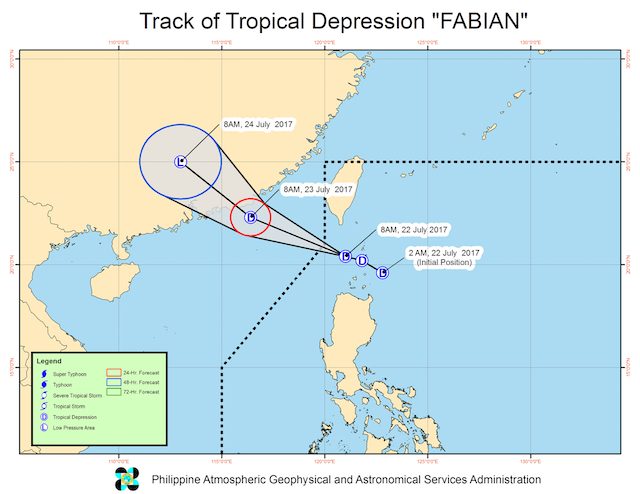 Storm track map from PAGASA Facebook page 