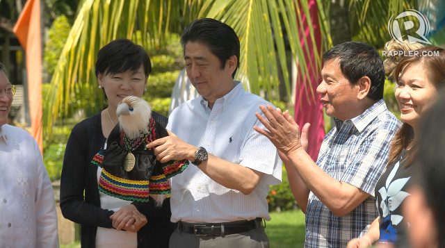 Japan’s Abe adopts Philippine eagle, eats durian