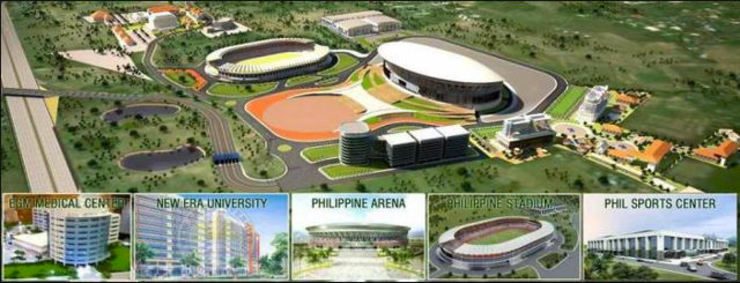 COMPLEX. Ciudad de Victoria will house a number of structures apart from the Philippine Arena. Image from Wikimapia