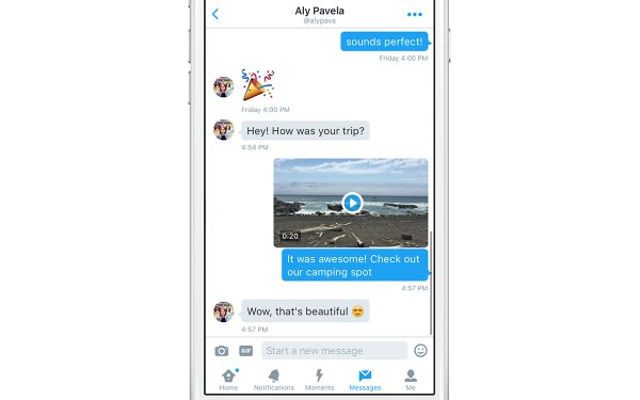 Twitter now offers video capture, sharing in direct messages