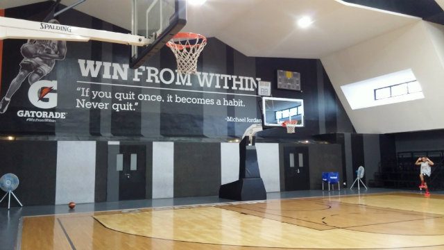 A quote from Michael Jordan at one end of the Gatorade Hoops Center. Photo by Rick Olivares  