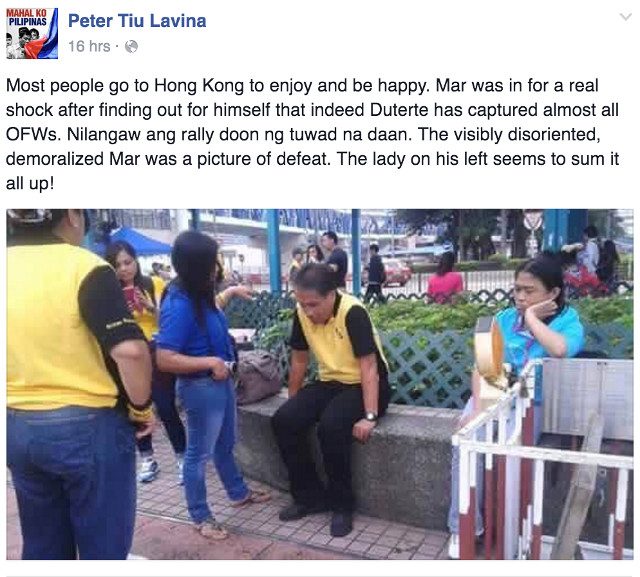 Supporters cry foul over ‘kawawa’ photo of Roxas in Hong Kong