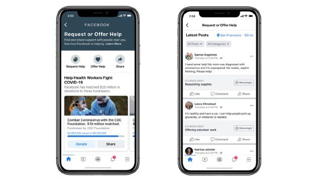 Facebook feature lets people reach out for help in pandemic