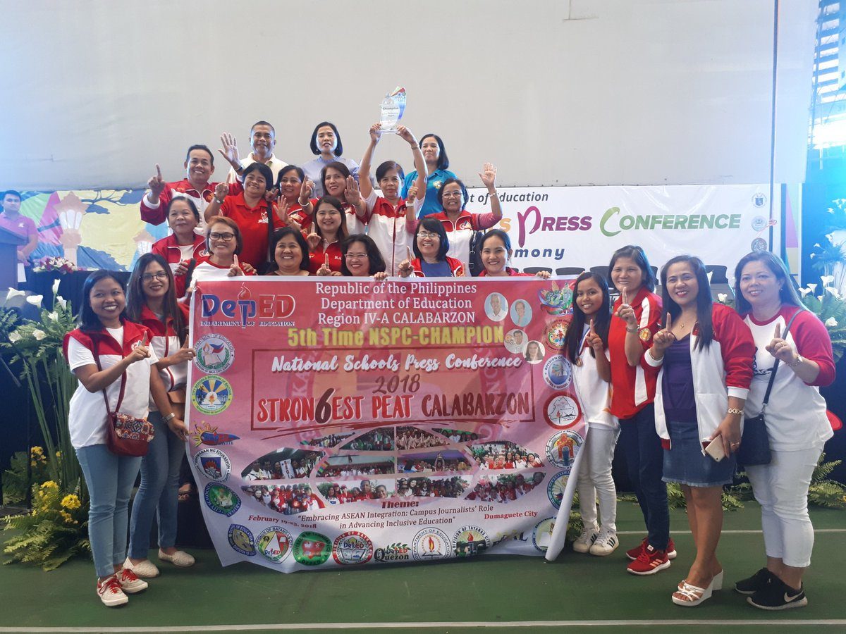 Calabarzon overall champion in National Schools Press Conference 2018