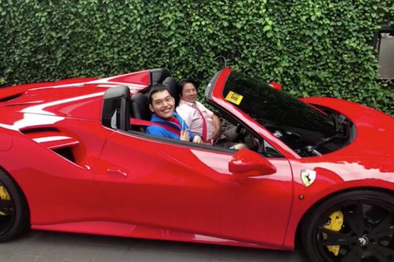 LOOK: Willie Revillame takes Kris Aquino’s son Josh out for spin in his Ferrari