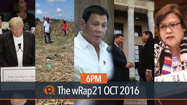 Duterte in Beijing, Leila de Lima, Donald Trump | 6PM wRap