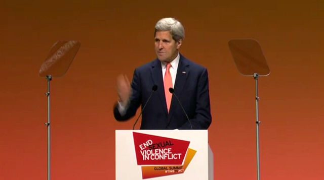 KERRY. US State Secretary John Kerry at the End Sexual Violence in Conflict summit.
