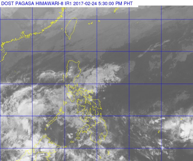 Light-moderate rain over parts of PH on Saturday