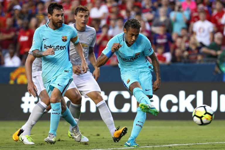 Neymar scores as Barcelona beats Man Utd in friendly