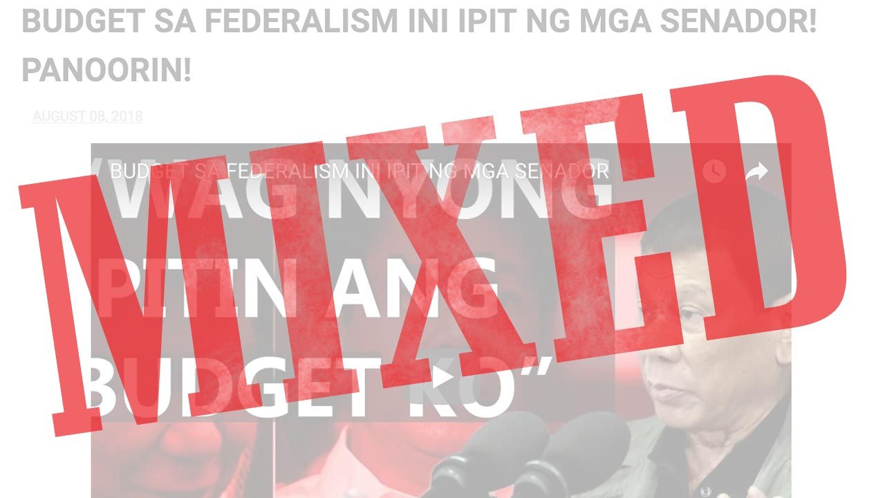 Misleading: Senators ‘block’ approval of federalism budget