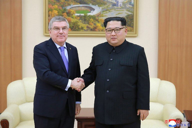 North Korea’s Kim meets IOC chief in Pyongyang