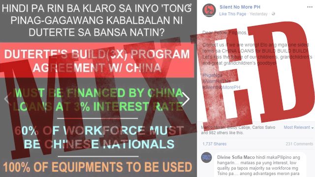 MISLEADING: Build, Build, Build figures used by anti-Duterte page
