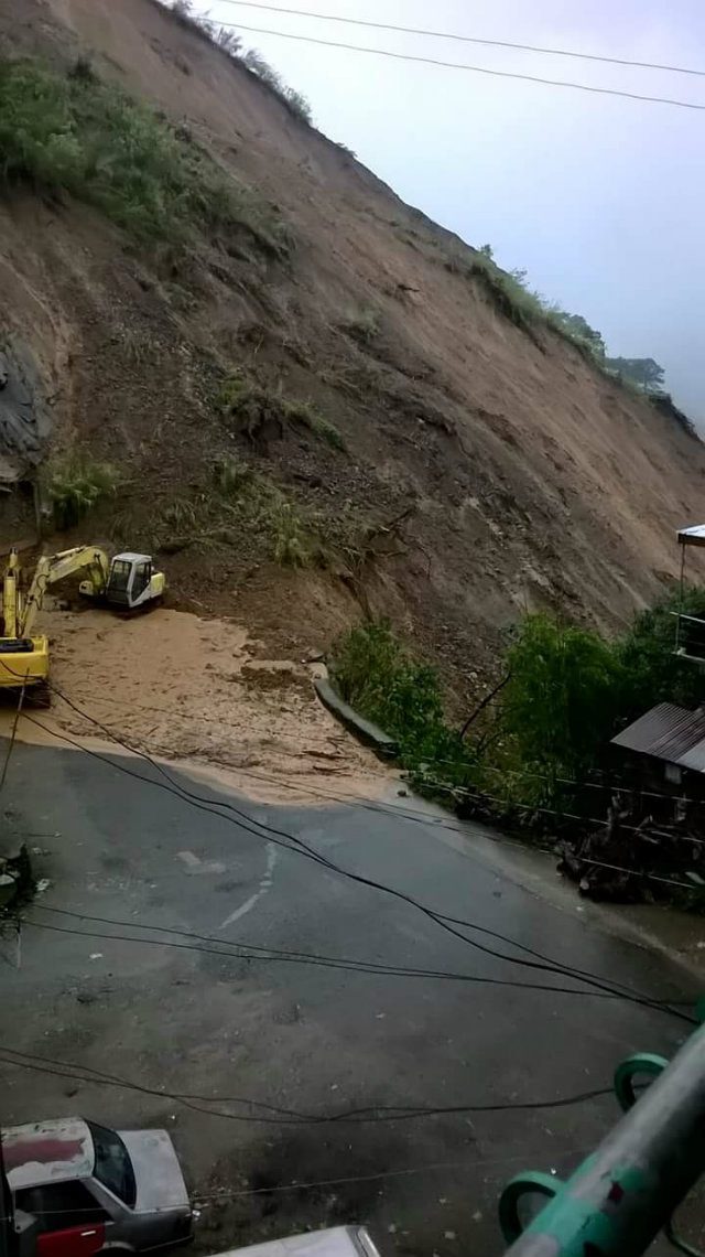 SLIDE. Kennon Road during Typhoon Ineng. Photo by FrankJr Tauli Lacamen  