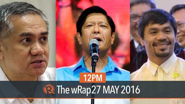 Marcos’ lead, Aquino on Robredo, Manny Pacquiao | 12PM wRap