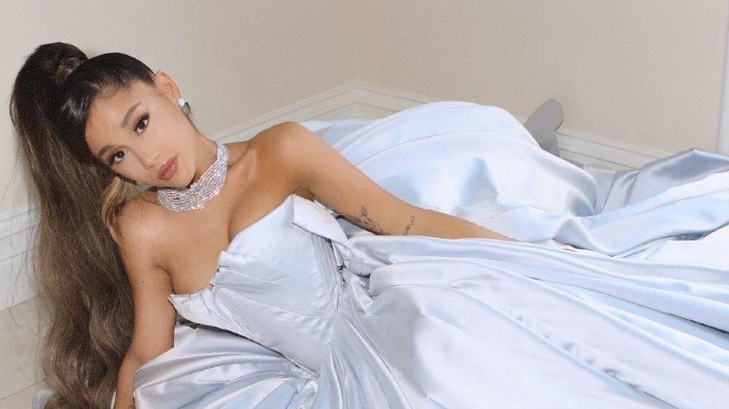 Ariana Grande skipped the Grammys – but did a photo shoot with her gown anyway
