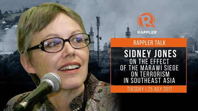 Rappler Talk: Sidney Jones on the effect of the Marawi siege on terrorism in Southeast Asia