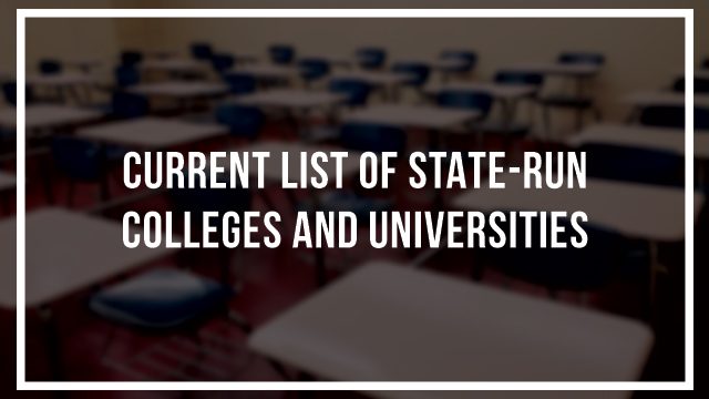 LIST: State colleges and universities covered by free tuition law