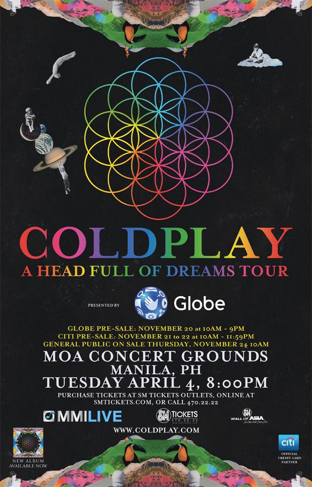Coldplay announces Asian tour dates for April 2017