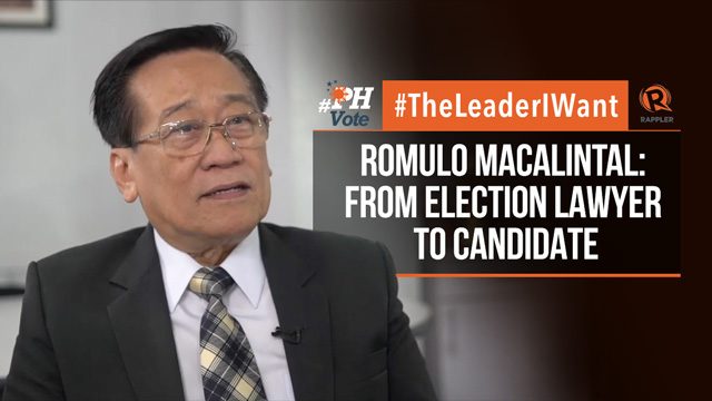 #TheLeaderIWant: Romulo Macalintal – from election lawyer to candidate