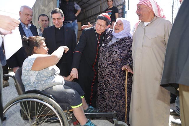 URGENT APPEAL. Visiting Lebanon, Manila Archbishop Luis Antonio Cardinal Tagle says world leaders should 'sincerely and urgently settle this issue of conflict, battles, and wars.' Photo courtesy of Caritas Internationalis 