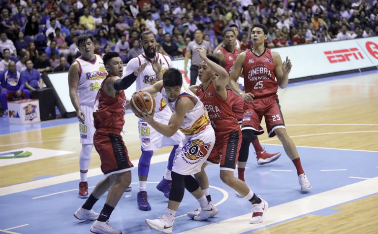 Ginebra outlasts Rain or Shine in triple overtime, earns playoffs seat