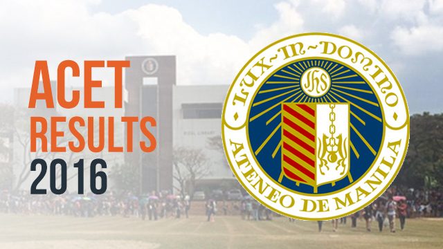 Ateneo de Manila releases ACET 2016 results