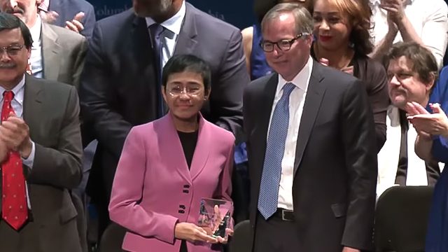 Maria Ressa receives Columbia Journalism Award