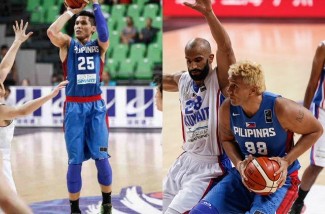 AGELESS. Dondon Hontiveros (left) and Asi Taulava are still tearing it up for Gilas Pilipinas at 38 and 42 years old, respectively. Photos from FIBA 