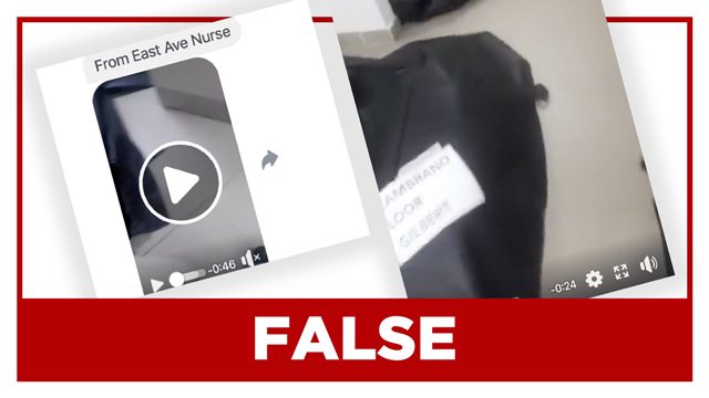 FALSE: Video of body bags in East Avenue Medical Center