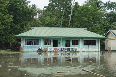 FLOODED. The Kitango Elementary School in Datu Saudi Ampatuan, Maguindanao, surrounded by ankle-deep flood. Photo from Oxfam in the Philippines  