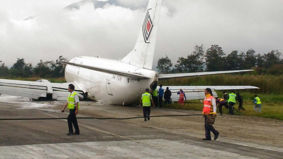 Pesawat Trigana Air tergelincir di Wamena