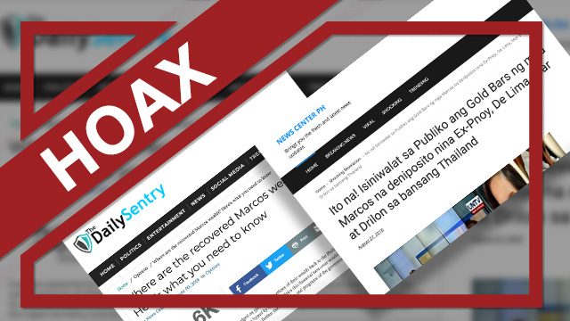 HOAX: Marcos gold bars, jewelry ‘taken by Aquinos,’ opposition