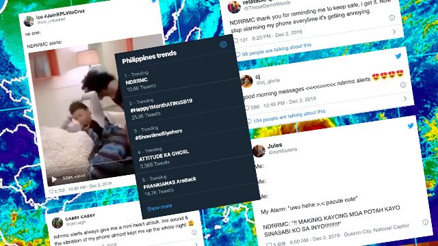 Annoyed by NDRRMC alerts about Typhoon Tisoy? Twitter users sound off