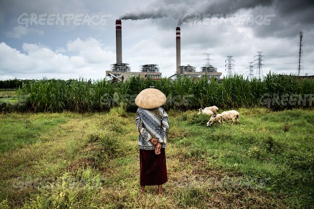 Sebanyak 6.500 orang meninggal tiap tahunnya akibat dari polusi dari pembangkit listrik tenaga batu bara (PLTU) di Indonesia. Foto dari Greenpeace Indonesia 